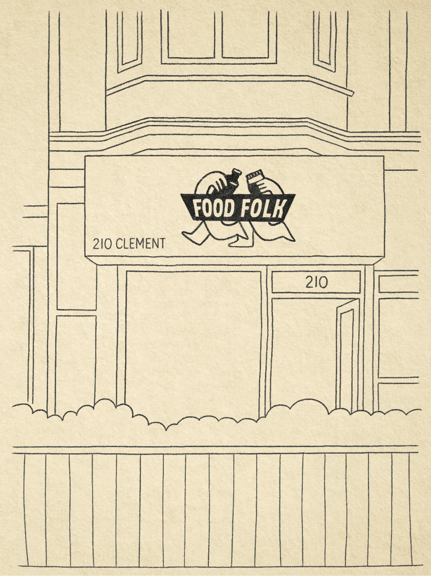 Food Folk storefront sketch
